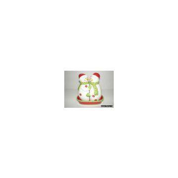 ceramics cruet with snow man design