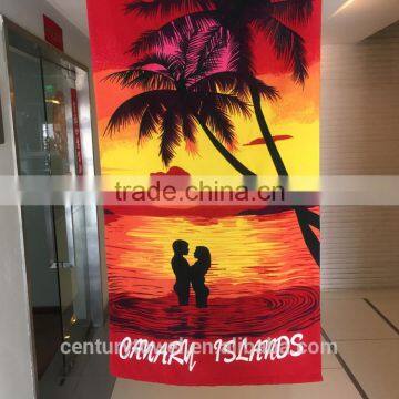 wholesale China customized quick dry microfiber beach bath with transfer printing