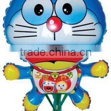 Fashion high quality Doraemon shaped heilum balloon with stick