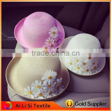 Beautiful style mix color paper braid straw hat sunny straw hat
