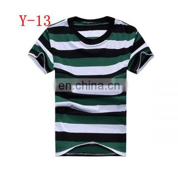 Hot sale stripe round neck t shirt designed for man