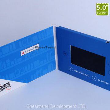 2017 Hotest A5 Brochure 5 Inch TFT Lcd Video Greeting Card, Lcd Video Cards, Video Brochure photo-2