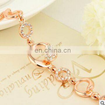 Gorgeous Gold Silver Rose Color Charm Bracelet Wedding Party Beads Bracelets Women Bridal Pulseras