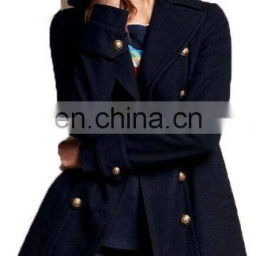 Wholesale price military-inspired double-breasted coats fashion style long winter coats women