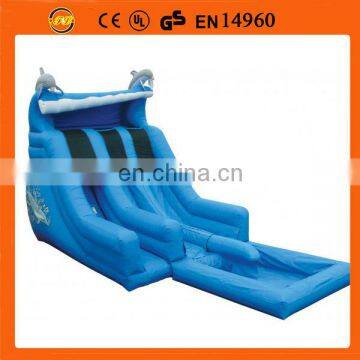 dual dolphin super splash inflatable slide with pool