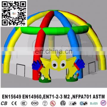 Large inflatable transparent dome tent for events