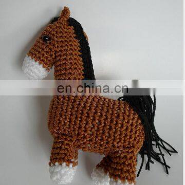 Hot-saleing Stuffed Woven Fabric, With Knit and Crochet FabricsKnit Horse, Hand Crochet Animal Toys