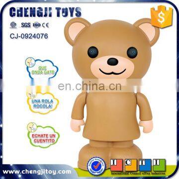 Hot sale plastic kids educational learning bear repeat talking toy