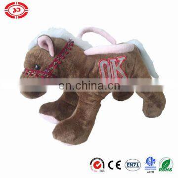 OK kids lovely brown Horse plush toy bag