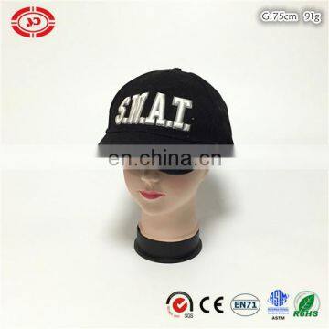 Swat black cotton quality custom police mens tast cotton cap