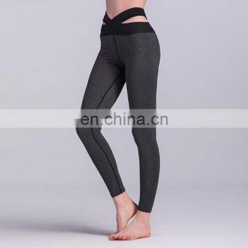 Grey piece together yoga women's sports fitness leggings fashion active pants