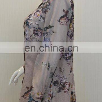 Ladies's Latest Fashion Cotton Digital Printed Slim Casual Wear Shirts photo-2