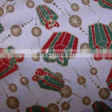 popular organza fabric polyester printing Christmas celebration decoration