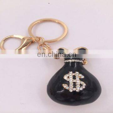 Fashion Shopping Cart Keychain Charm Pendant Handbag Bag Key Chains Key Ring With Rhinestone