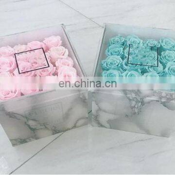 Creative Marble Acrylic flower box ,beautiful rose flower marble gift box