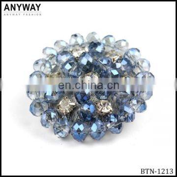 Elegant design fancy button with crystal blue color beads shirt button wholesale