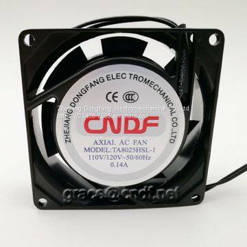 CNDF  sleeve bearing 80x80x25mm 110/120VAC axial cooling fan motor cooling fan with 2300/2800rpm