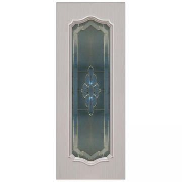 hot sales pvc waterproof wpc door skin with glass design