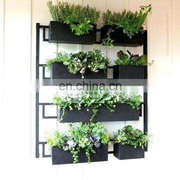 Black powder paint mini flower pot square planter for live room