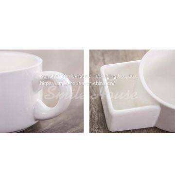 White Ceramic Cookies Mug With the Handle