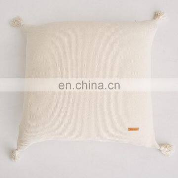 RAWHOUSE White Black Gray Blue Knitted Pillow Case Cushion Cover With Tassels photo-3