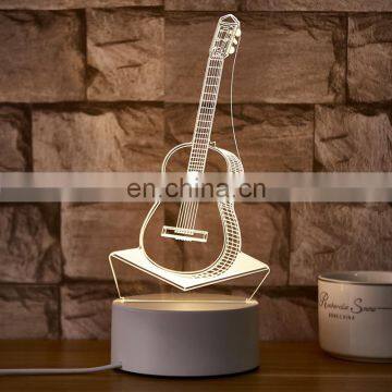 3D Guitar Shape Illusion table Night Light for Kids Room Decoration