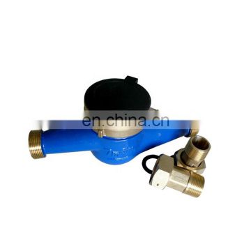 ISO4064 Class B 25mm multi jet vane wheel dry-dial brass body blue water meter