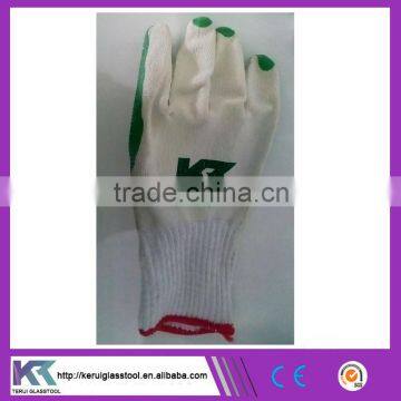 High quality green rubber&wool protective safety glove manufacturer price (V040)