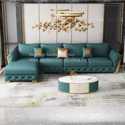 Microfiber leather sofa combination size family type modern simple leather sofa living room light luxury minimalist leather art corner sofa