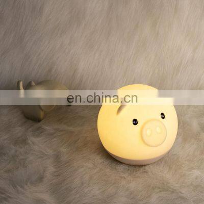 Best Selling 2020 Creative Cute pig animal shape LED USB Night Lamp For Children Baby Kids