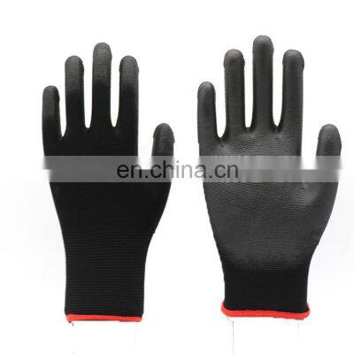 13G Black PU Palm Coated Working Gloves Workplace Safety Supplies Safety Gloves Guantes Trabajo