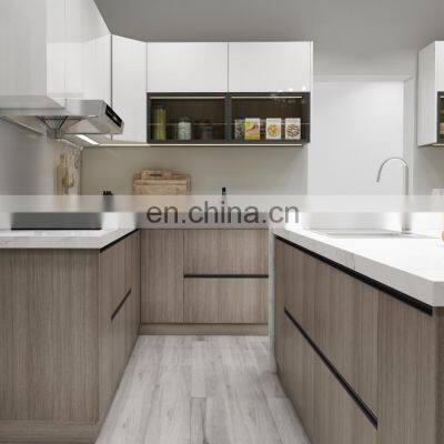 Wholesale Nature Marble Stone Counter Table Solid Wood Modern Design Kitchen Cabinets photo-4