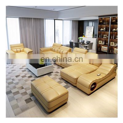 Hot selling massage sofa genuine leather living room sofas sectionals function style