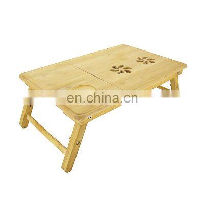 Portable Bamboo Foldable Laptop Desk Breakfast Serving Bed Tray Computer Gaming Desk Table