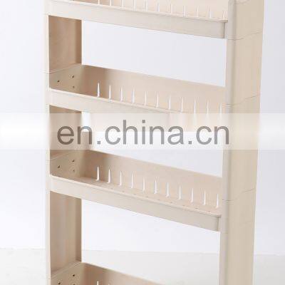 Amazon Hot Sale 3 Tier Slim Storage Rack With Wheel Heavy Duty 4 Layer Slide Out Removable Gap Storage Rack Wholesaler