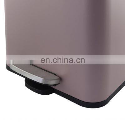 New Style Bathroom Trash Can Household Kitchen Steel Powder Coating Waste Bins Rectangle Pink High Quality Dustbin photo-4