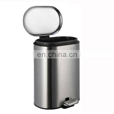 Simple Modern Design 6L Household Bathroom Kitchen Waste Bins Stainless Steel Soft Closing Trash Can Bathroom Pedal Bin photo-2