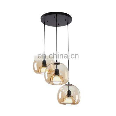 Nordic LED Chandelier Glass Pendant Lamp For Living Room Dining Room Kitchen Bedroom Modern Gray Glass Ceiling Hanging Light