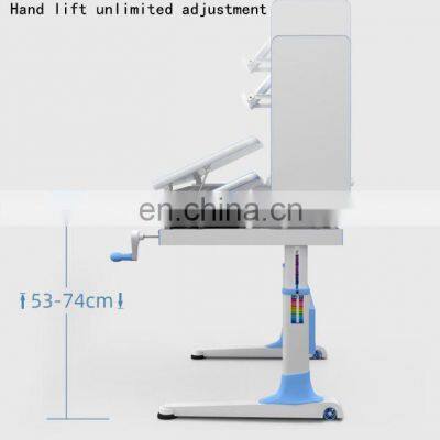 Mini Children's Solid Wood Learning Desk Primary School Students' Desk Chair Combination Set Can be Lifted photo-5