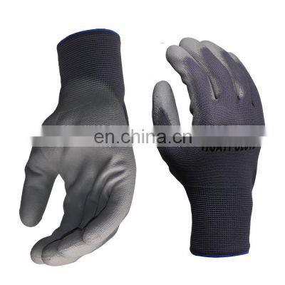 Palm Coated Nylon PU Gloves Polyurethane Palm Fit Safety work Gloves for Work and Handling