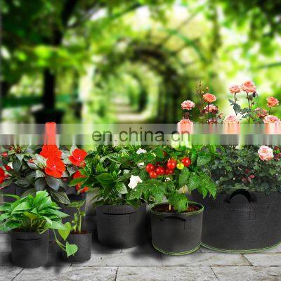 Amazon Hot Sold 3 7 10 15 20 25 100 Gallon Plant Bag Eco Friendly Planter Non-Woven Garden Fabric Pots Felt Grow Bag