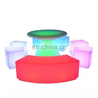 Outdoor Nightclub Used Garden Plastic Led Furniture /pe Plastic Night Club Led Furniture Tables and Chairs Light photo-2