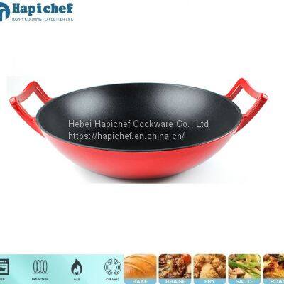 Amazon Hot Selling Kitchenware Cast Iron Wok photo-3