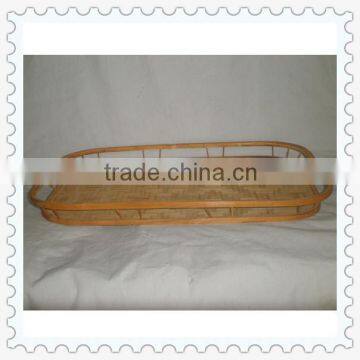 handwoven natural flat bamboo tray