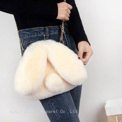 27Plush Bag Everything Chain Bag Cute Rabbit Bag Ladies Single Shoulder Oblique Straddle Bag Animal Bag Wholesale