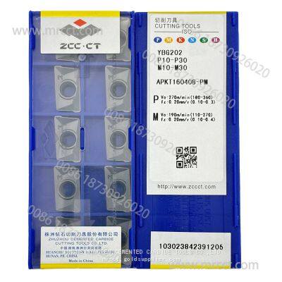 Original carbide insert  Milling Inserts  zcc APKT160408-PM YBG202 for stainless steel and steel