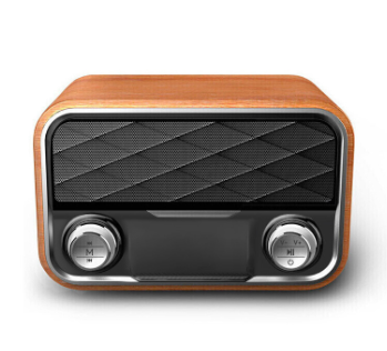 LED Display Clock Classic Retro Style Portable Radio Wooden Led Screen Wireless Charging Speaker