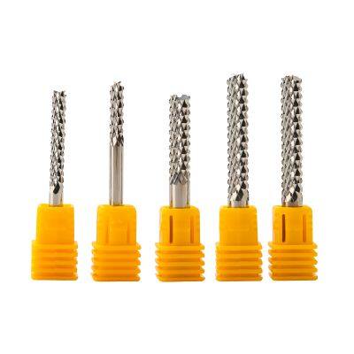 Solid Carbide 3.175/4/6mm Corn Teeth End Milling Machine CNC Circuit Board Carbon Fiber Cutting Tool with OEM Support