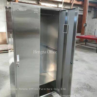 Hengna langlebiger Zwei-Tür-Schließfachschrank aus Edelstahl für Büro- und Industrieanwendungen – Persönliche Lagerung mit hoher Sicherheit photo-2