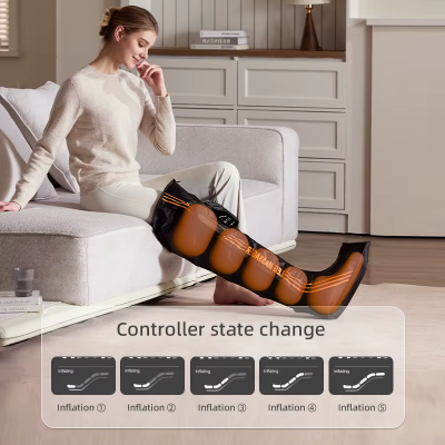 Wireless Heated Air Compression Leg Massager | Portable Calf Recovery Wraps | OEM/ODM Manufacturer photo-3